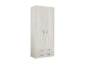 Garde-robe 2 portes Lysvia Meubles de chambre Dressing avec portes Armoire Made in Italy 80x52h170 cm Blanc et gris BTAI18854