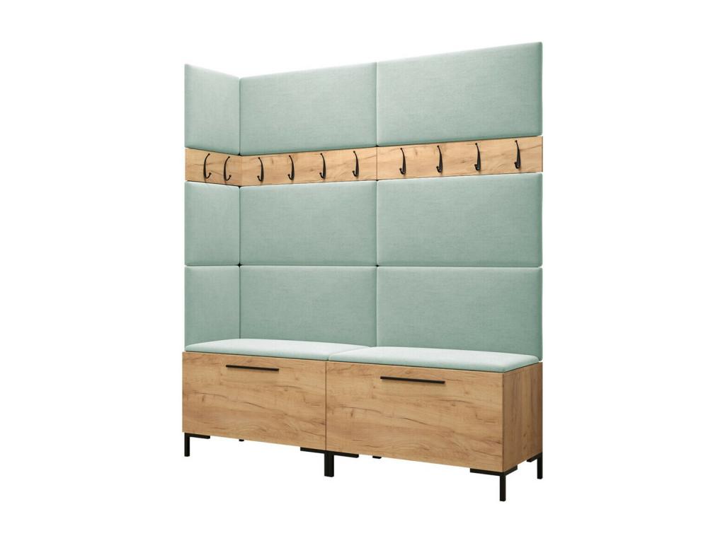 Meuble d'entrée Lysvia 104 196x168x46cm Craft chêne Stratifié - Tapisserie SVSU29536