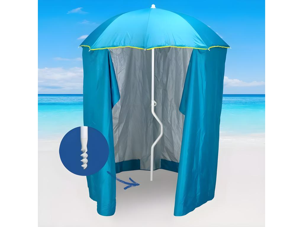 Parasol de plage tente de protection UV léger à visser 200 cm Dormeva HDEC38485