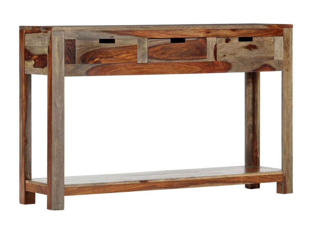 Table console avec 3 tiroirs 120x30x75 cm Bois massif IKDT46613