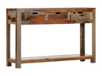 Table console avec 3 tiroirs 120x30x75 cm Bois massif IKDT46613
