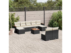 Salon de jardin 10 pcs avec coussins noir résine tressée EFWZ75357