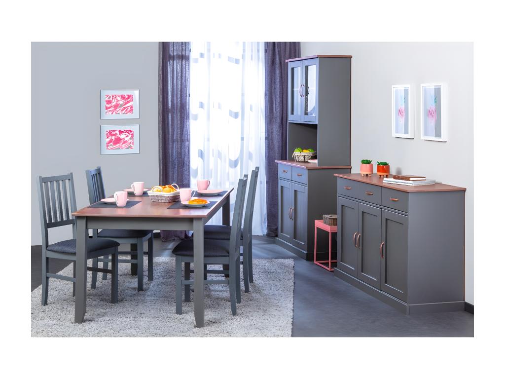 Elariva - Ensemble Table 160cm Vaisselier Buffet GHAT89775