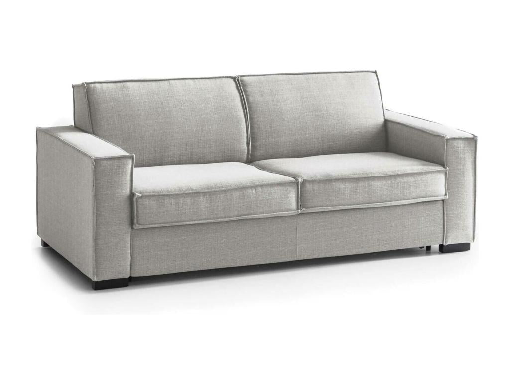 Canapé fixe Lysvia Grand canapé 2 places Made in Italy Canapé de salon en tissu avec accoudoirs standards 200x95h90 cm Gris SWIS47977