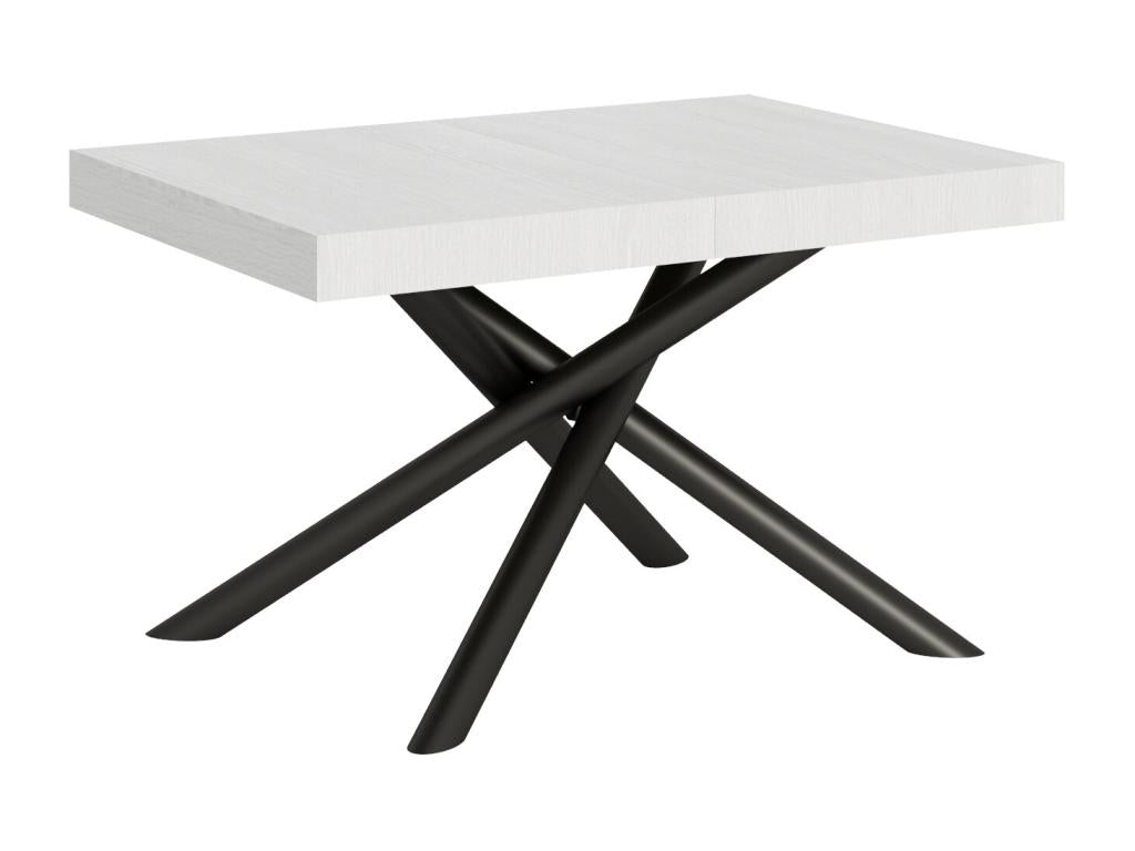 Table extensible 90x130/390 cm Famas Frêne Blanc cadre Anthracite YSBT15204