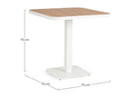 Table de jardin carrée en métal blanc L78 2 personnes - Elariva RFJL32838