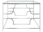 Table basse Argenté 120x60x45 cm Acier inoxydable et verre PSAF86719