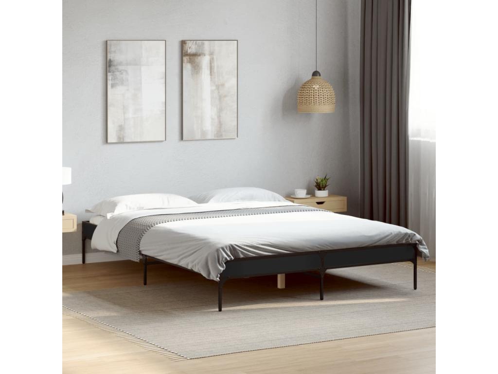 Cadre de lit sans matelas noir 140x190 cm XMDD37895