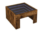 Table basse avec LED infini chêne fumé 50x50x30 cm POHT98820
