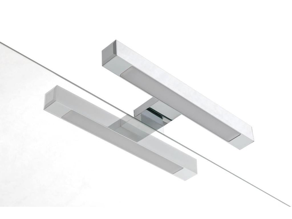 Ensemble meuble de salle de bain 2 tiroirs marron effet pierre et miroir à LED Lysvia L 100cm AVAJ97812