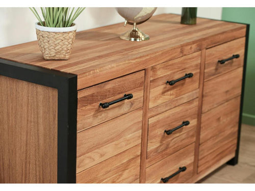 Bahut en chêne huilé 2 portes Lysvia 2 HGQT76570