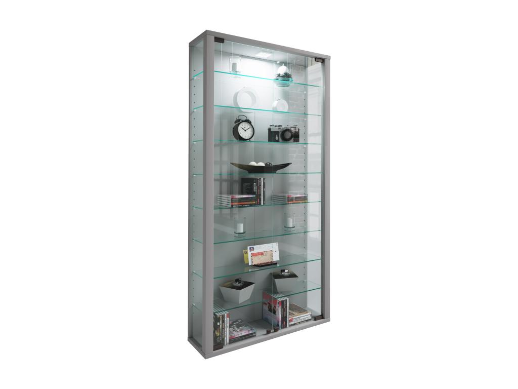Lysvia bois verre vitrine de collection vitrine de verre vitrine de stand vitrine Lysvia Maxi Argent IFPT65174