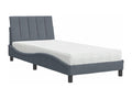 Lit avec matelas gris foncé 80x200 cm velours QYWI63138