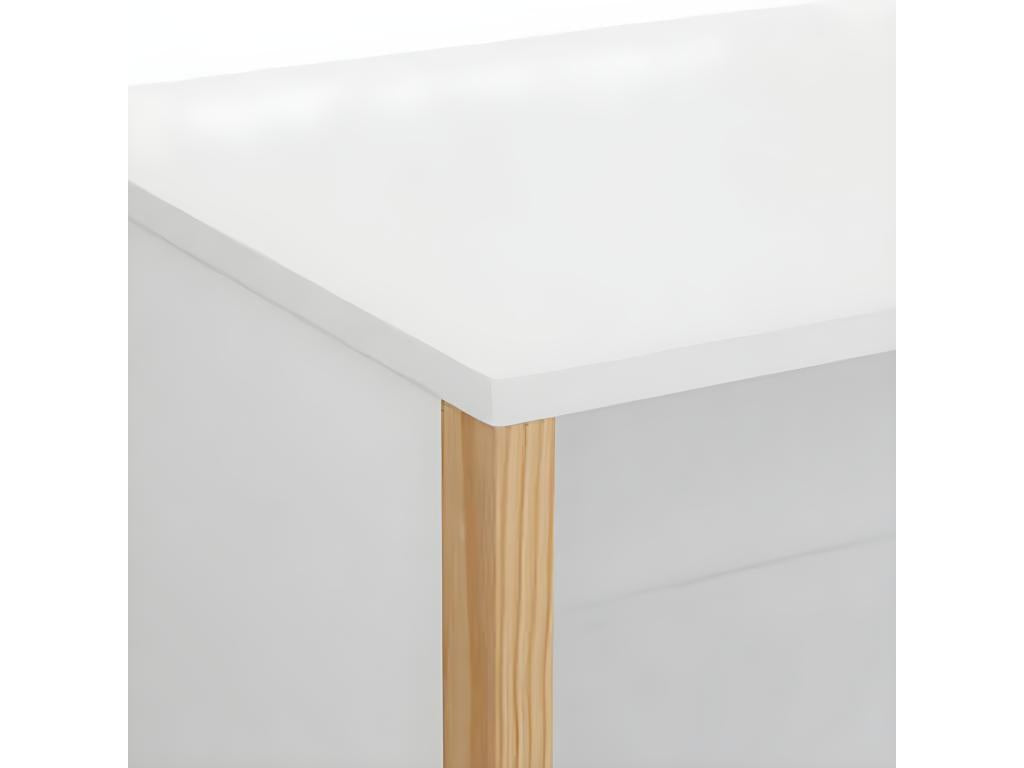 Commode 2 tiroirs aggloméré blanc 85x80x40cm SQIM24287