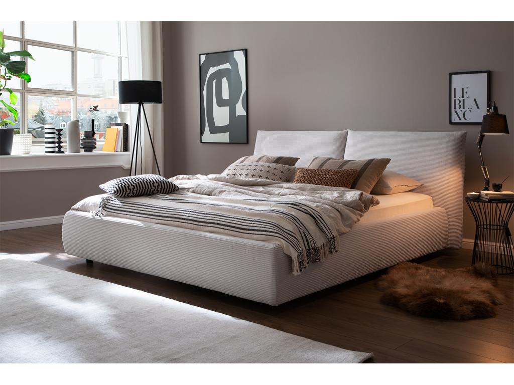 Lit - blanc velours tricoté - Lysvia XWAD42376