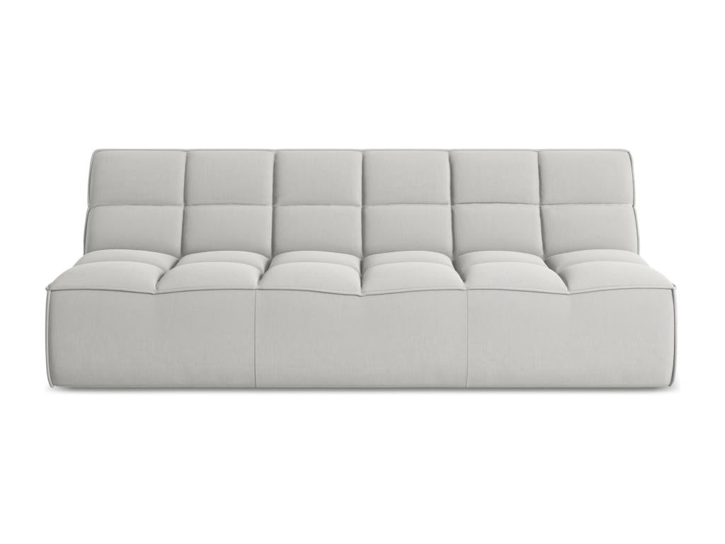 Canapé modulable 3 places en velours - argent - Elariva QSTC15625