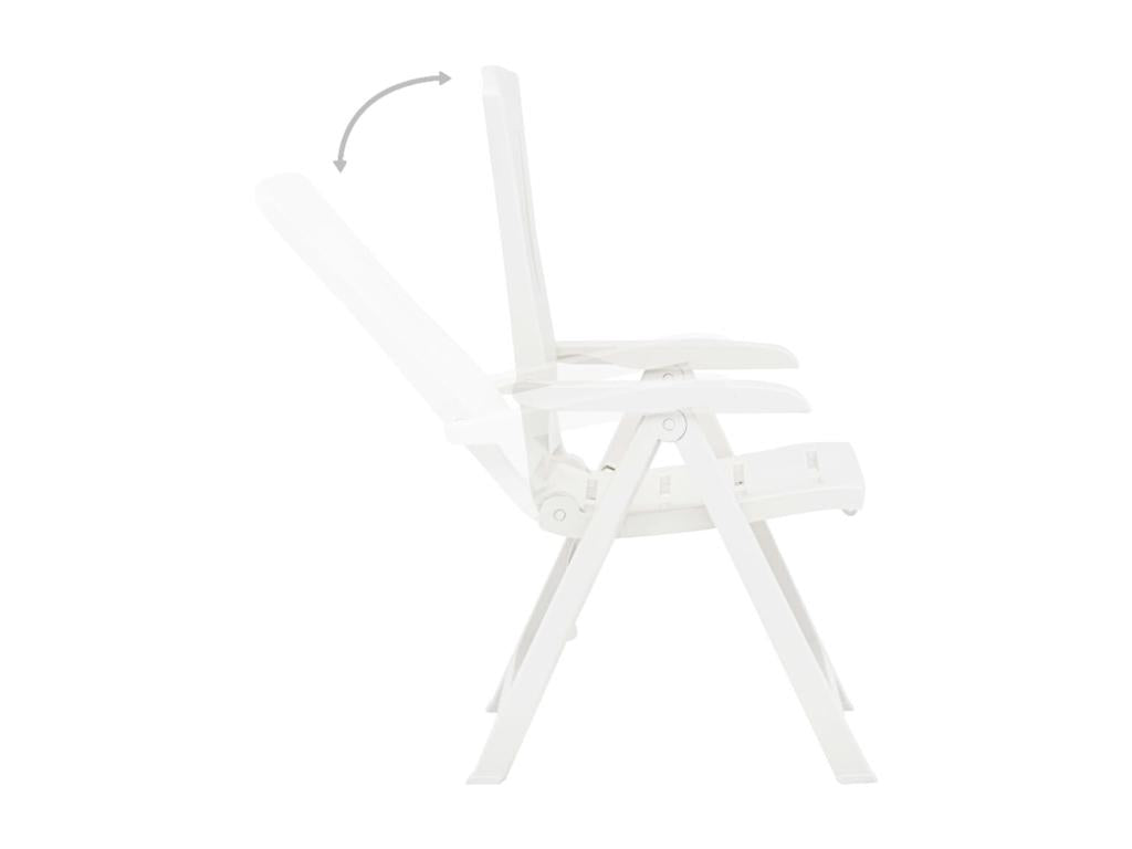 Chaises inclinables de jardin 2 pièces Plastique Blanc LZIJ69598