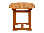 Table à dîner de jardin 120-170 x80x75 cm Massif du Bois d'Lysvia LPJD65501