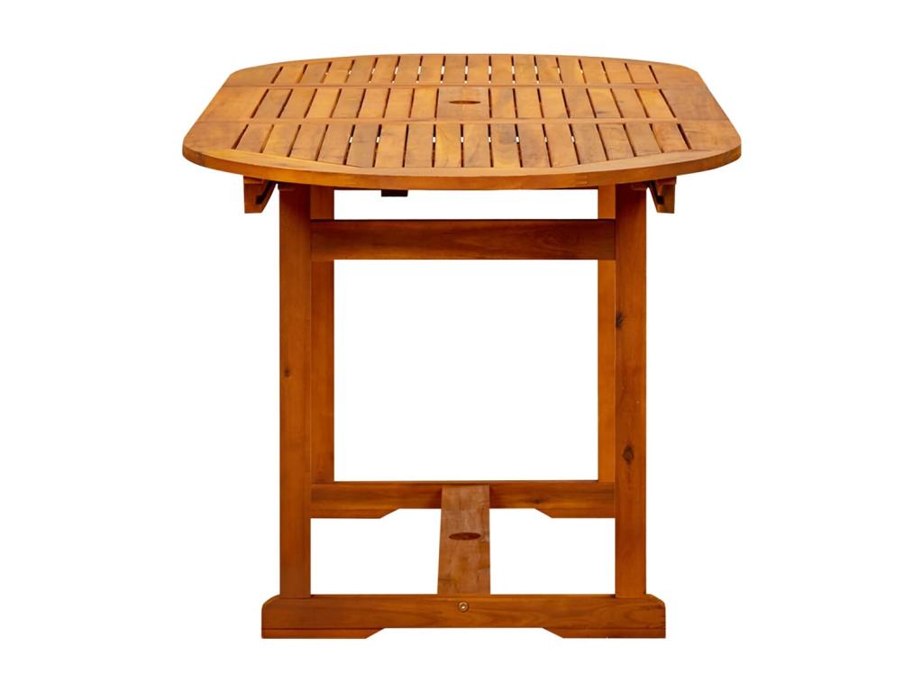 Table à dîner de jardin 120-170 x80x75 cm Massif du Bois d'Lysvia LPJD65501