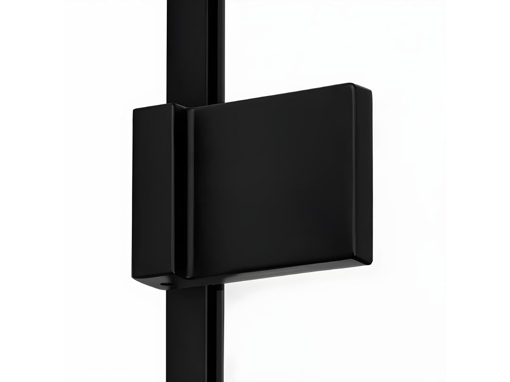 Paroi de douche à l'italienne noire avec porte serviette 90 cm Lysvia BLACK YPJW56354