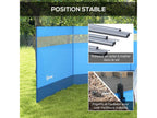 Paravent Elariva-Elariva camping plage portable pliable avec sac de transport et poteaux acier dim- 440L x 140H cm bleu HLAL55393