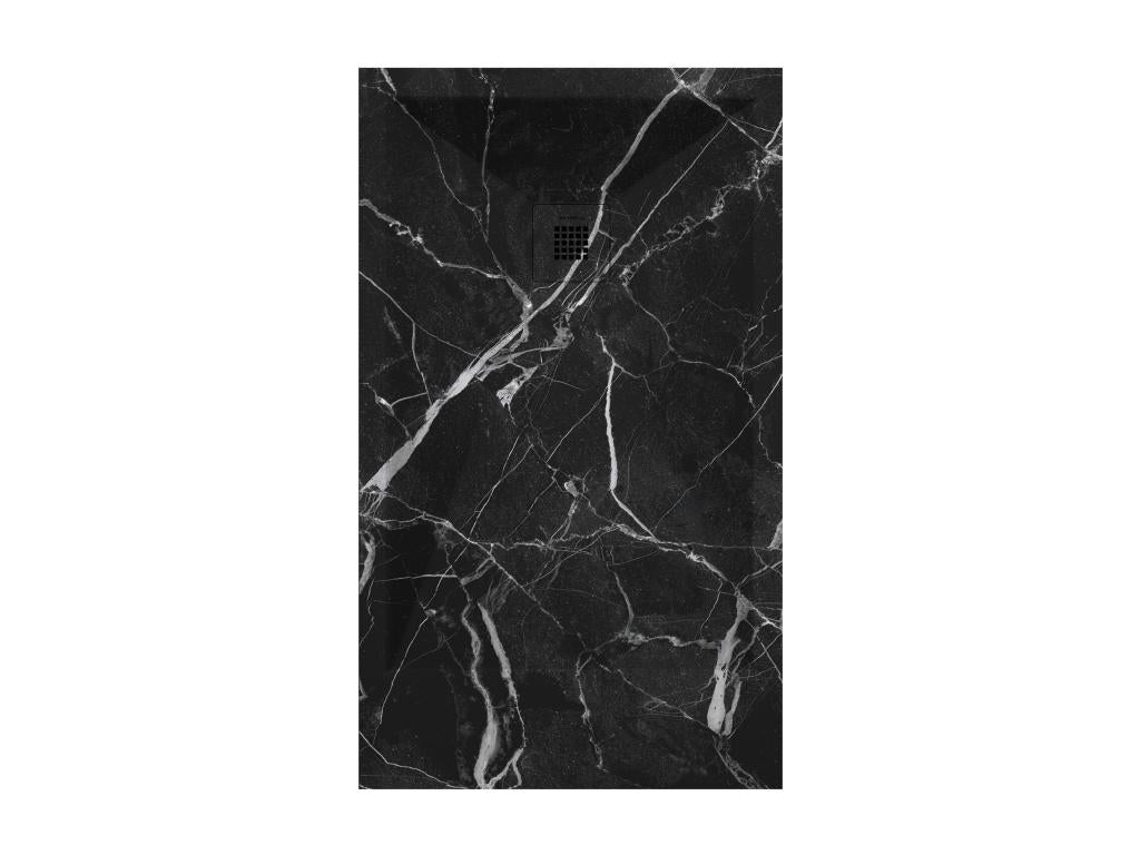 Receveur de douche Marbre Noir finition Lisse grille de couleur 3D - 180x90 cm YDDH59608