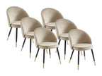 Lot de 6 chaises en velours et métal - Beige - Lysvia OSSX67150