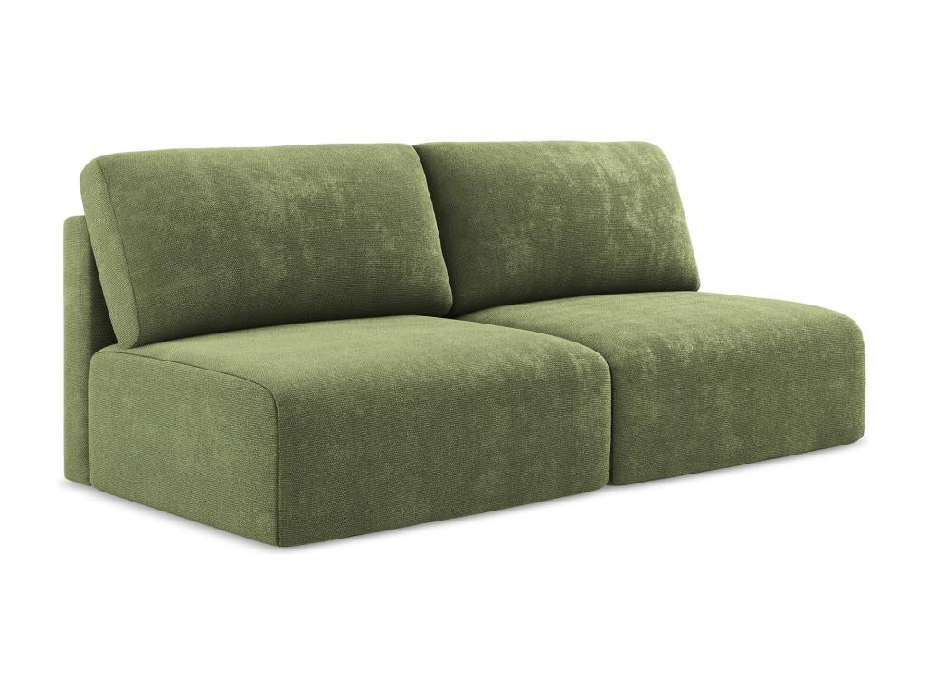 Canapé 3 places sans accoudoir convertible en Chenille - vert - Lysvia MQBC83037