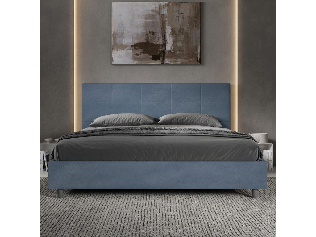 Lit Lysvia taille sans sommier rembourré 200x210 microfibre bleu Lysvia AGJB61307