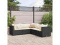 Salon de jardin 5 pièces avec coussins Noir Résine tressée BBNB36332