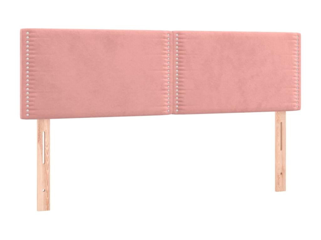 Têtes de lit 2 pcs Rose 72x5x78/88 cm Velours BTSB46540