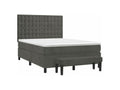 Sommier à lit et matelas Gris foncé 140x200 Velours CKZV53838