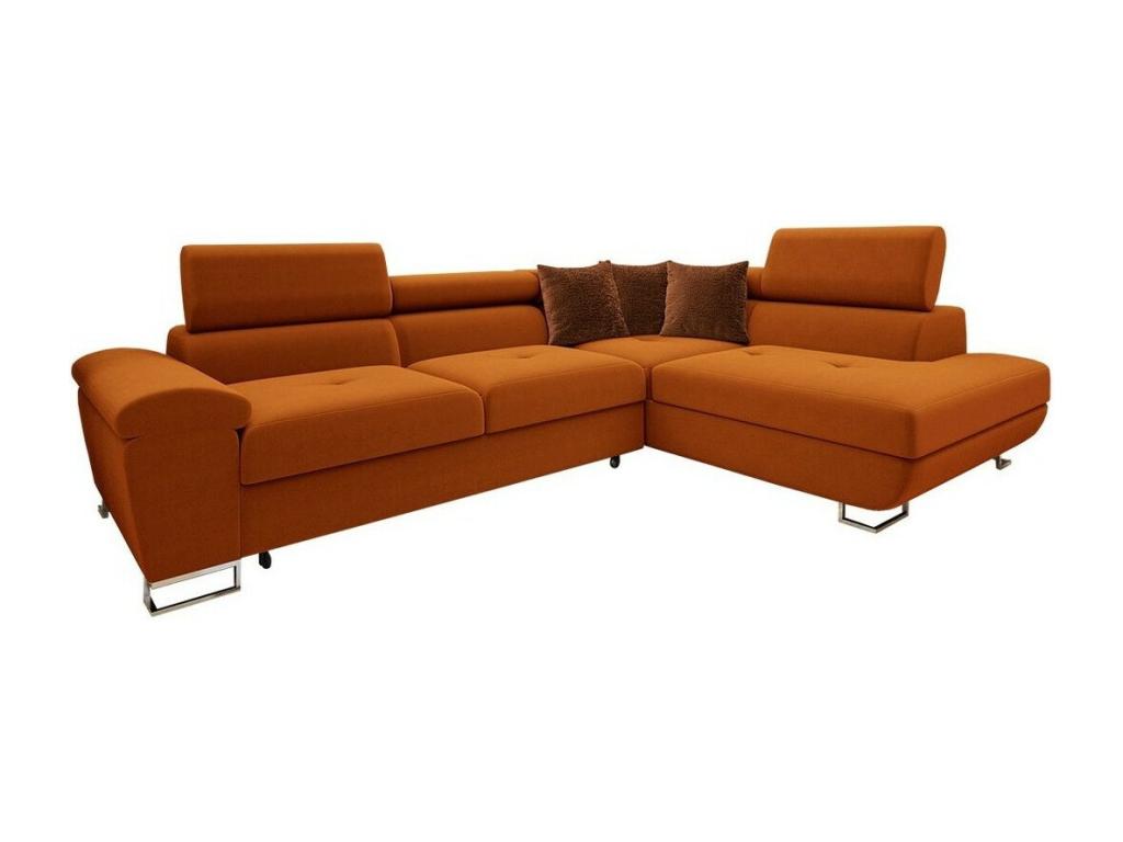 Canapé d'angle Dormeva 290 Rouge Fonction de couchage Boîte de literie 270x202x71cm OEPP74831