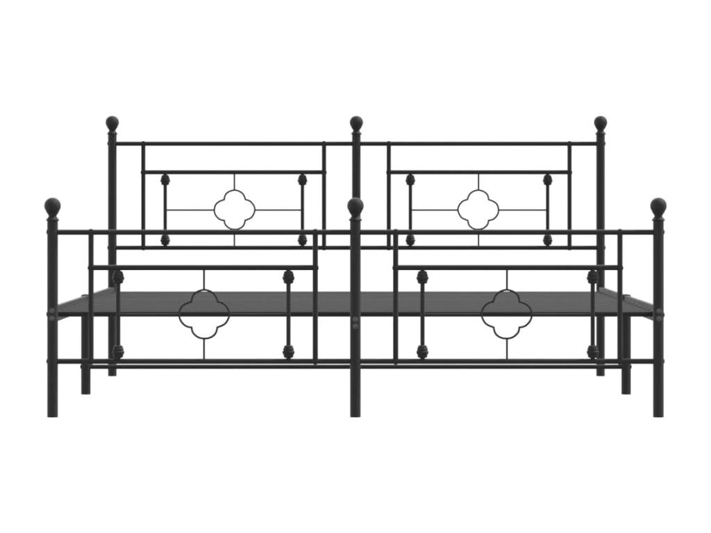 Cadre de lit métal avec tête de lit/pied de lit noir 180x200 cm TZCS40511