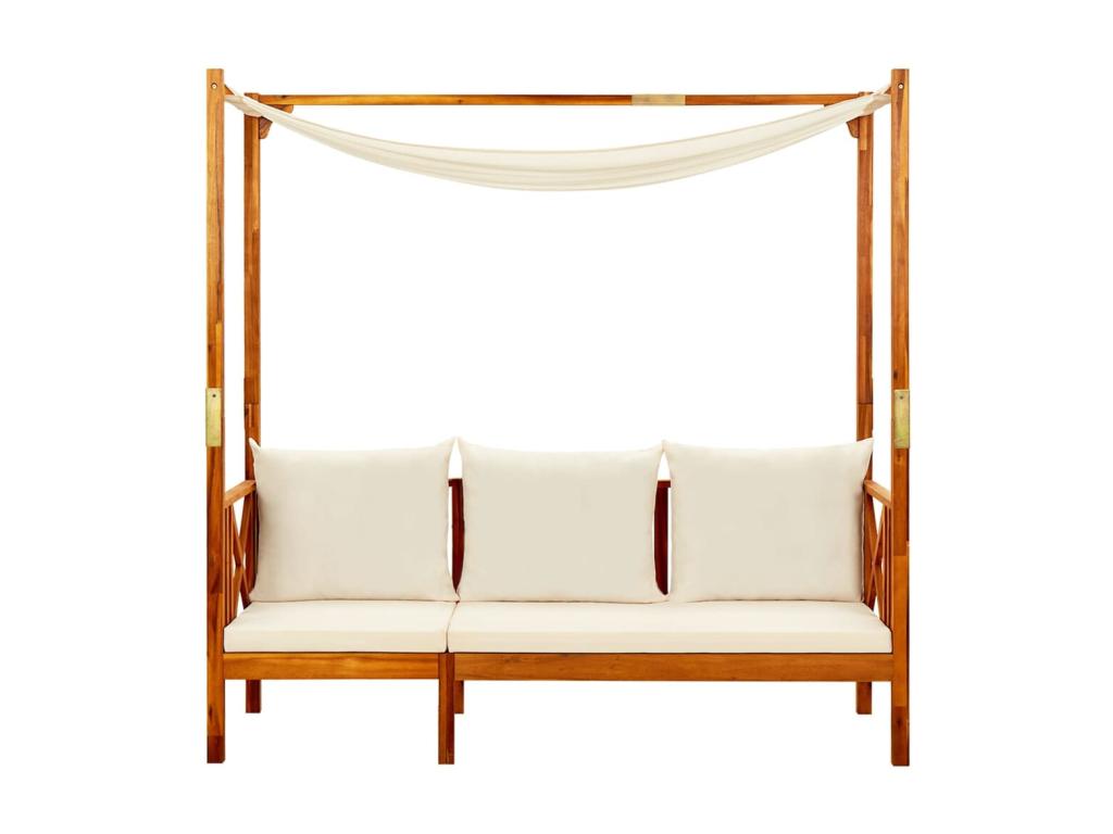 Banc de jardin avec auvent Bois d'Elariva solide 2 JMPE44518