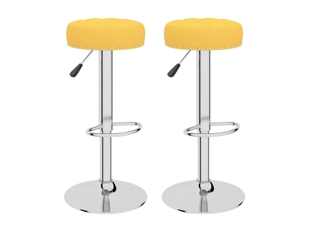 Tabourets de bar lot de 2 jaune moutarde tissu MRSI13778