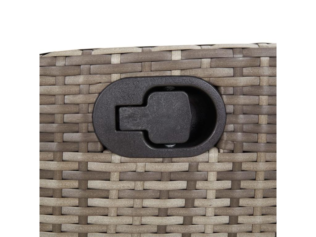 Ensemble à manger de jardin 5 pièces coussins gris résine tressée DKYF70909