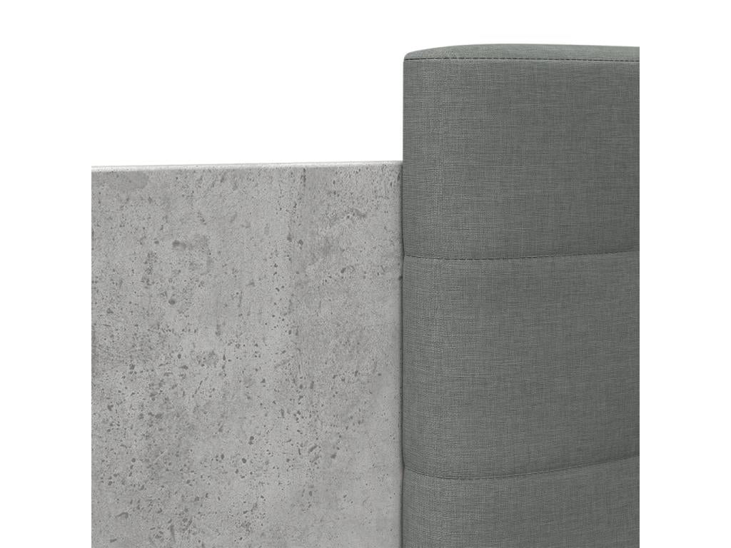 Cadre de lit avec tête de lit gris béton 120x190 JNON42363