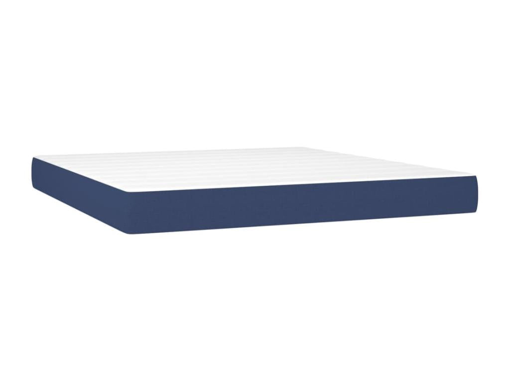 Lit à sommier tapissier avec matelas Bleu 160x200 cm Tissu SHDW40681