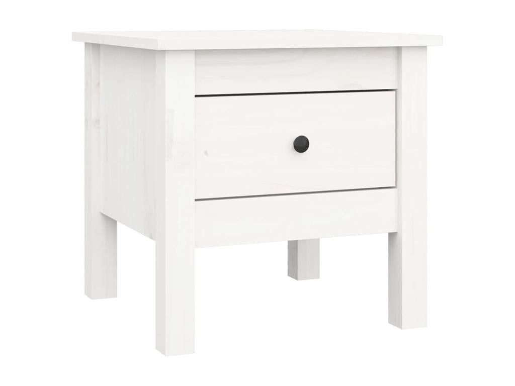 Tables d'appoint 2 pièces Blanc 40x40x39 cm Bois massif de pin ELEF81465