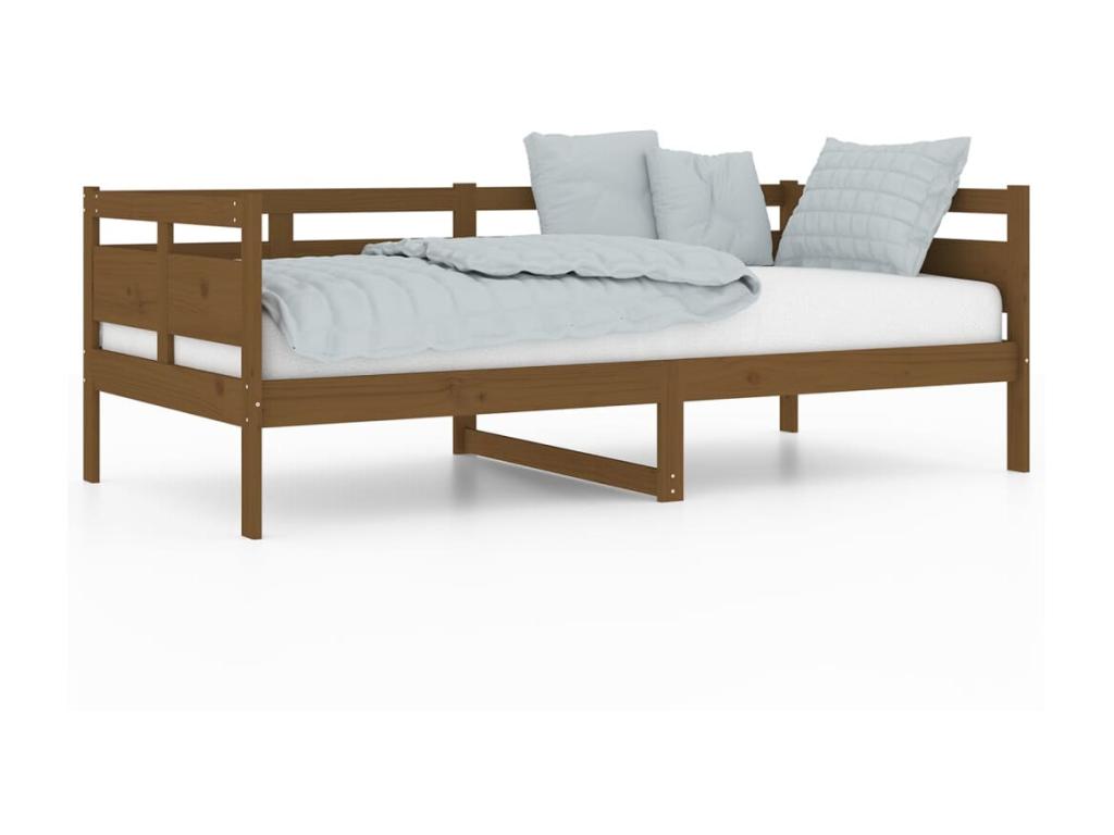 Lit de jour Marron miel Bois massif de pin 90x190 MHWQ32091