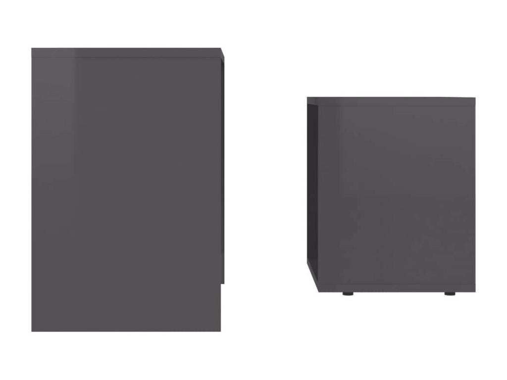 Ensemble de tables basses Gris brillant 48x30x45 ZKPL07959