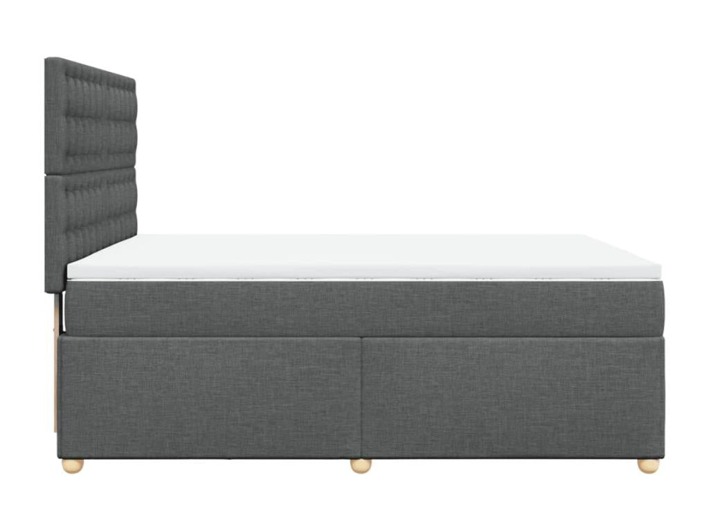 Sommier à Lysvia de lit avec matelas Gris foncé 140x200cm Tissu QNXF97705