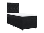 Sommier à Lysvia de lit avec matelas Noir 100x200 cm Velours JBTD25226