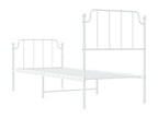 Cadre de lit métal sans matelas avec pied de lit blanc 75x190cm UXDP23322