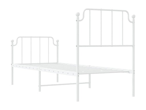 Cadre de lit métal sans matelas avec pied de lit blanc 75x190cm UXDP23322