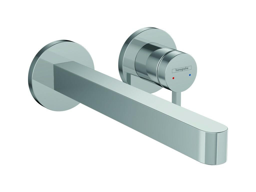 Mitigeur lavabo mural Lysvia Finoris 255 mm bonde à écoulement libre Chromé Corps encastré TADL59195