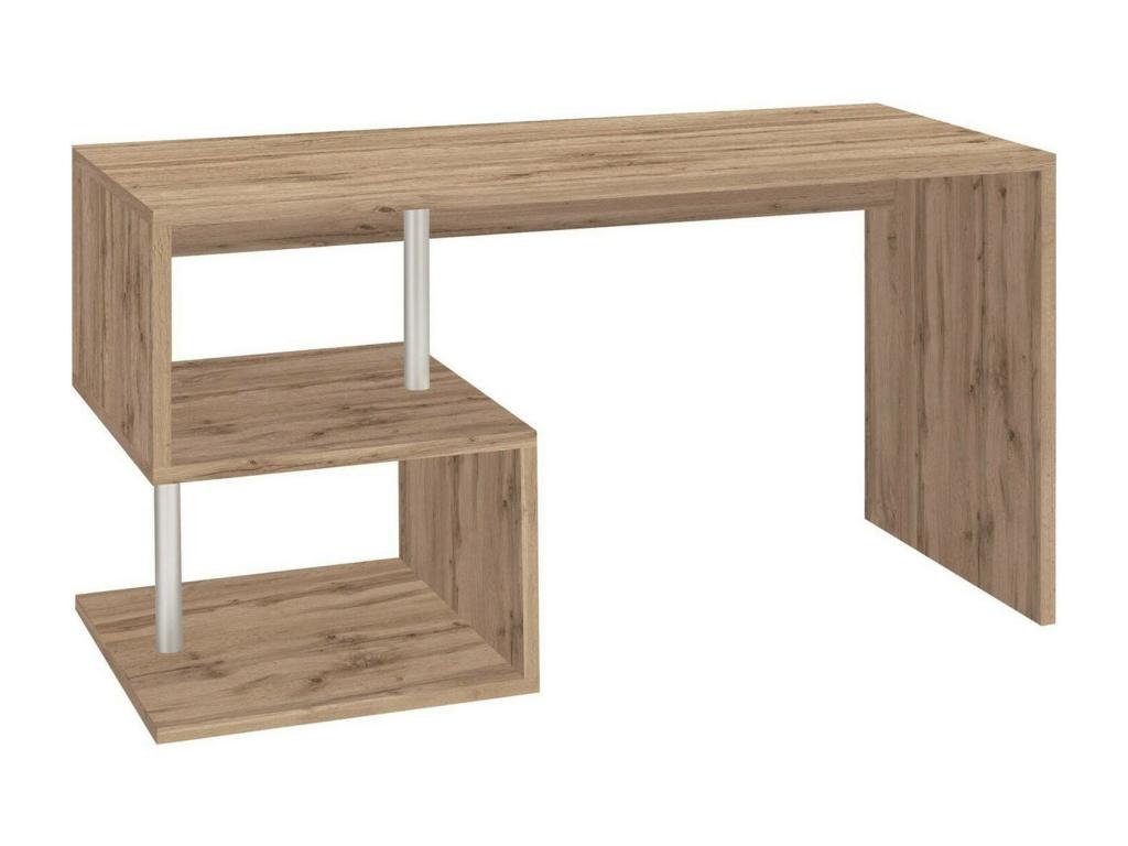 Bureau Lysvia Bureau PC Linéaire Table de bureau polyvalente Bureau gain de place multi-positions Made in Italy 140x60h78 cm Chêne MXYU00620