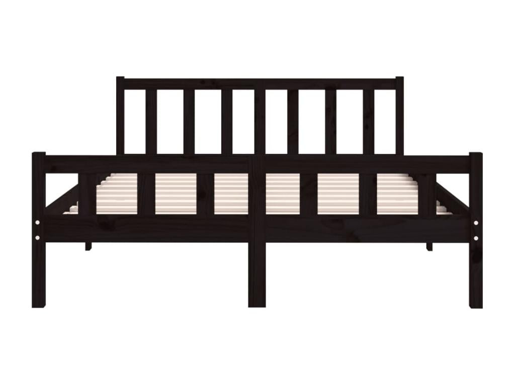 Cadre de lit Noir Bois massif 120x200 cm OEIS02600