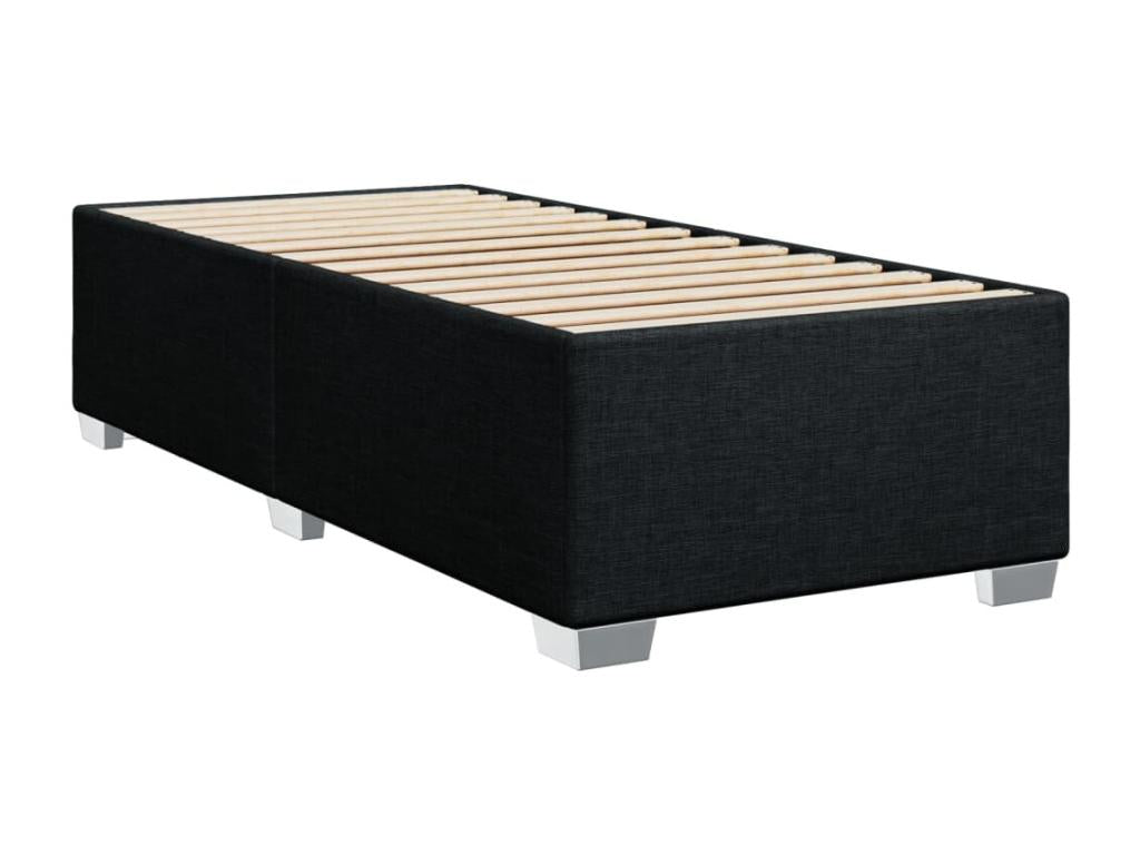 Sommier à Lysvia de lit avec matelas Noir 100x200 cm Tissu KKHN10046